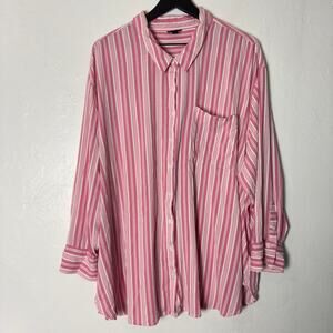 Torrid Striped Rayon Slub Drop Shoulder Button Up Top Shirt Womens Size 4X